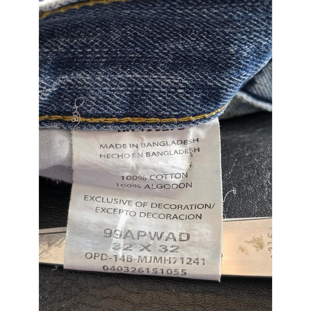 Wrangler Jeans Co Mens 32x32 Light Wash Straight Leg Denim Jeans 99APWAD